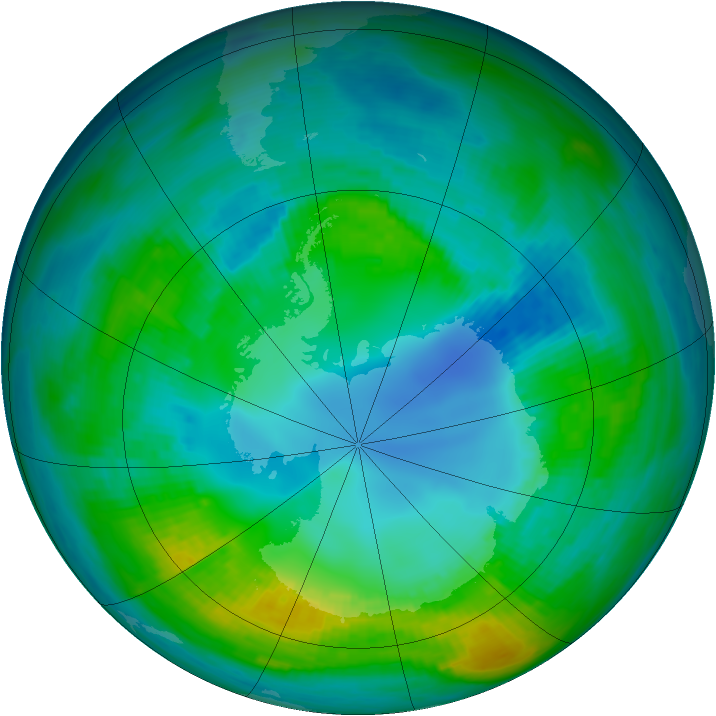 Antarctic ozone map for 29 April 1979